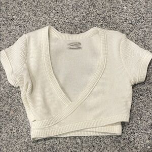 Urban Outfitters Cream Wrap Crop Top
